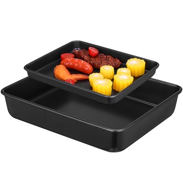 MOVTOTOP 2 Pcs Oven Trays Stainless Steel Baking Trays Toaster Oven Tray Baking Sheet Pan Kitchen Oven Roasting Pan
