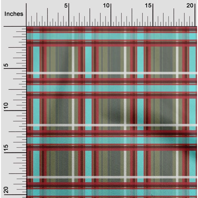 oneOone Georgette Viscose Fabric Madras Check Print Fabric BTY 42 Inch Wide