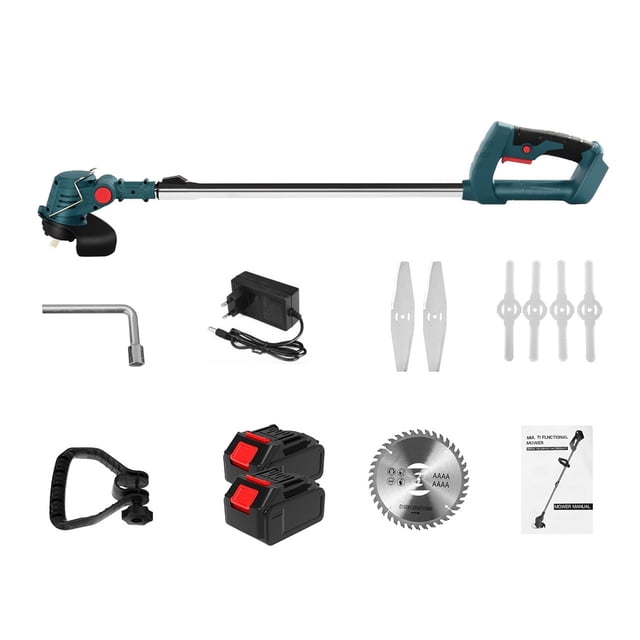 Electric Grass Trimmer 21V 900W Cordless Lawn Mower Length Adjustable Cutter Household Garden Tools
