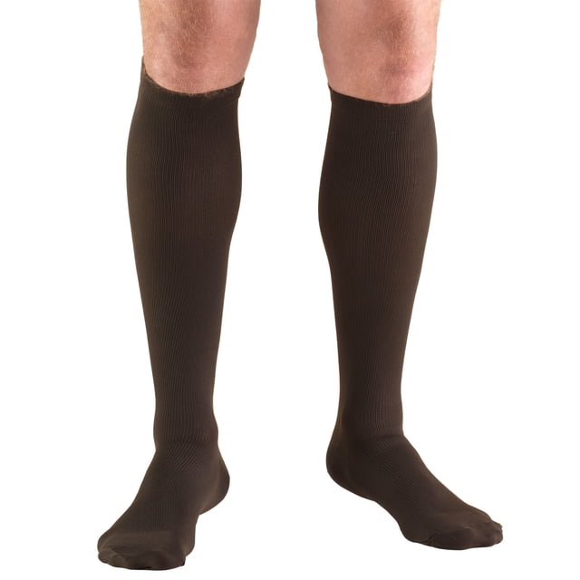 Truform Knee High Dress Socks: 15 - 20 mmHg, Brown, Small