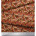 thumbnail image 2 of Soimoi Poly Georgette Fabric Leaves & Fox Face Cartoon Print Sewing Fabric Yard 42 Inch Wide, 2 of 3