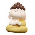thumbnail image 2 of Buddha Statue Ornement Figurine Bouddhiste Résine Dessin Animé Mini Sculpture de Table pour A, 2 of 9