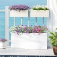 thumbnail image 2 of Outsunny Lot de 2 Bacs à Plantes de 20 Pouces pour Rambarde, Pots de Fleurs Suspendus, Blanc, 2 of 10
