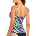 thumbnail image 3 of RELLECIGA Women's V Neck Shirred Tankini Top Swimsuits Tummy Control Bathing Suit, 3 of 7