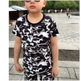 thumbnail image 3 of Sunnyoo T-Shirt Camouflage à Manches Courtes pour Grands Garçons, T-Shirt à Col Rond Décontracté d'Été, Tenue Quotidienne, 3 of 4