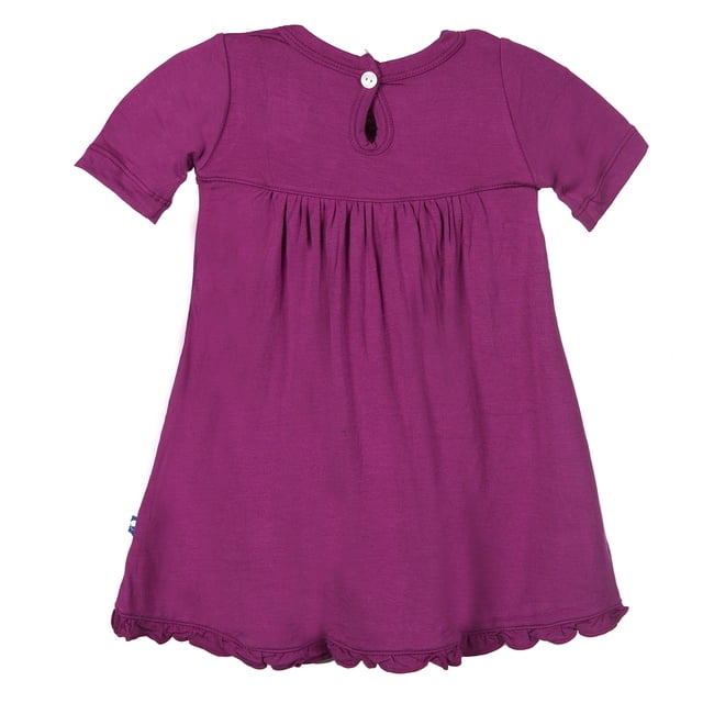 Kickee Pants Robe à Manches Courtes pour Petite Fille Orchidée Nouveau-Né