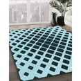 thumbnail image 3 of Ahgly Company Tapis d'Intérieur Lavables en Machine, Carrés, Transitionnels, Vert Sarcelle Moyen, Carrés de 6', 3 of 7