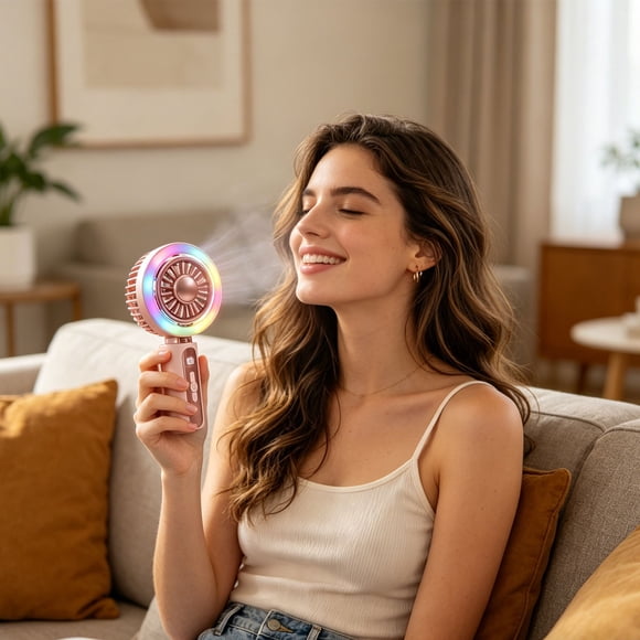 Portable Fan Portable Handheld Fan with Led Light 120 Speeds Rechargeable Fan with Digital Display Usb C Desk Fan for Travel & Home