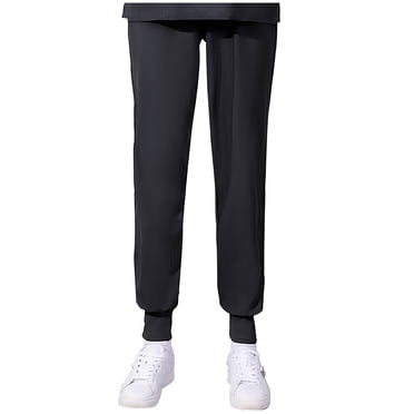 Scrub Pants for Women Stretch Yoga Scrub Joggers Anti-Wrinkle Elastic Waist Medical Nursing Jogger Pants Solid Color Four Seasons Loose Work Pants Nurse Dress Pants Black