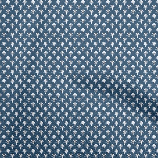 oneOone Velvet Teal Blue Fabric Asian Floral Block Sewing Craft Projects Fabric Prints By Yard 58 Inch Wide