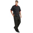 thumbnail image 4 of TopTie Unisex Short Sleeve Cooking Chef Coat Jacket with Adjustable Hat-black red-L, 4 of 5