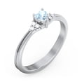 thumbnail image 3 of Birthstone Heart Ring with Shoulder Accents - Aquamarine (March), 3 of 4