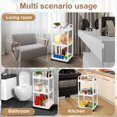 thumbnail image 4 of YOPTOP Chariot de Rangement à 3 Niveaux sur Roulettes Petit Chariot Utilitaire Chariot d'Organisation avec Roues Verrouillables Chariot de Rangement sur Roulettes Organisateur Étagère Chariot pour Cuisine Salle de Bain Salon Chambre Espaces, Blanc, 4 of 8