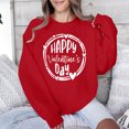 thumbnail image 4 of Penkiiy Chandail en Molleton de la Saint-Valentin pour Femmes Imprimé Cœur d'Amour Pull Décontracté à Manches Longues Blouse de la Saint-Valentin TP Rouge, 4 of 7