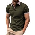 thumbnail image 1 of Men's Four Seasons Leisure Fashion Design Lapel Button Short Sleeve, 1 of 6