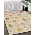 thumbnail image 3 of Ahgly Company Tapis de Zone Rond d'Intérieur Lavable à la Machine, Style Transitionnel, Vanille et Or, 8 Pieds Rond, 3 of 7