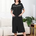 thumbnail image 2 of Chemise de Nuit pour Femmes, Robe de Nuit Décontractée à Manches Courtes avec Col Rabattu, Robe de Sommeil Douce pour la Maison, le Salon et le Lit, 2 of 9