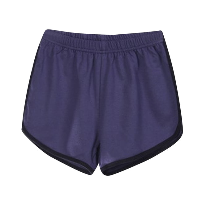 Floleo Shorts pour Femmes Taille Élastique Unis Décontractés Sortie Pantalons de yoga Taille Haute pour un Confort Toutes Saisons pour Vacances au Bord de la Mer et Tenue Décontractée Quotidienne (Marine, P)