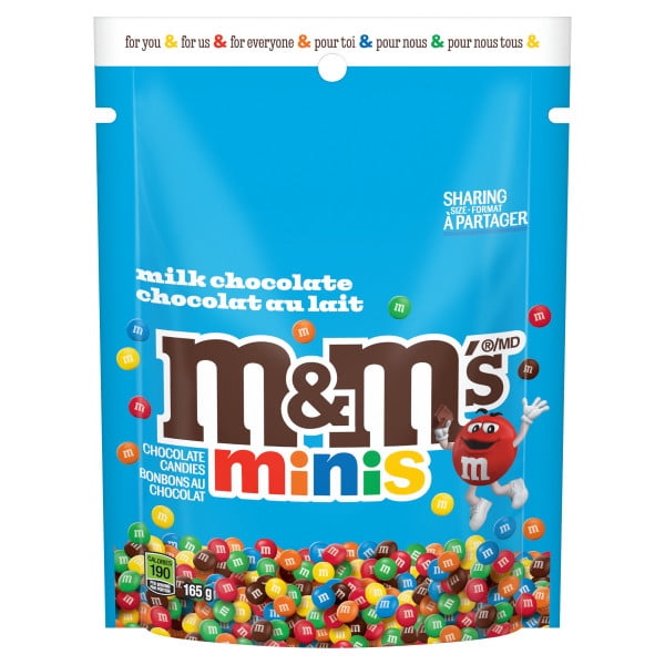 M&M'S, Mini Milk Chocolate Candies, Sharing Bag, 165g