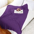 thumbnail image 3 of Couverture Jetée Tricotée pour Sofa/canapé Douce 100 % Coton Couverture de Bureau à Domicile Violet, 3 of 8