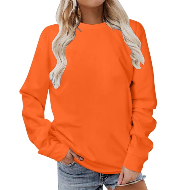 hotojiny Workout Tops for Women Plus Size Long Sleeve Crewneck Sweatshirt Oversized Lightweight Basic Pullover Fall 2025