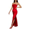 thumbnail image 3 of Kmbangi Femmes Enveloppé Robe, Sans Manches hors Épaule Couleur Unie Plissé Printemps Automne Été Robe de Club Décontractée, 3 of 9