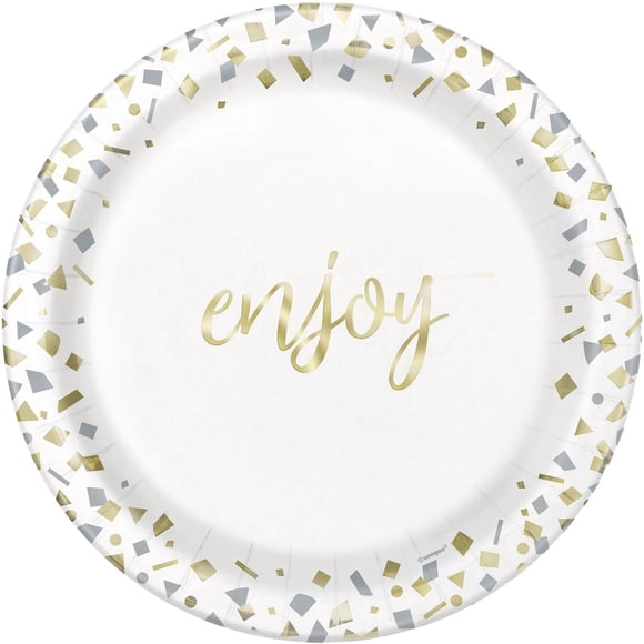 Assiettes à dessert Confettis dorés Celebrate, 7 po, 10 unités