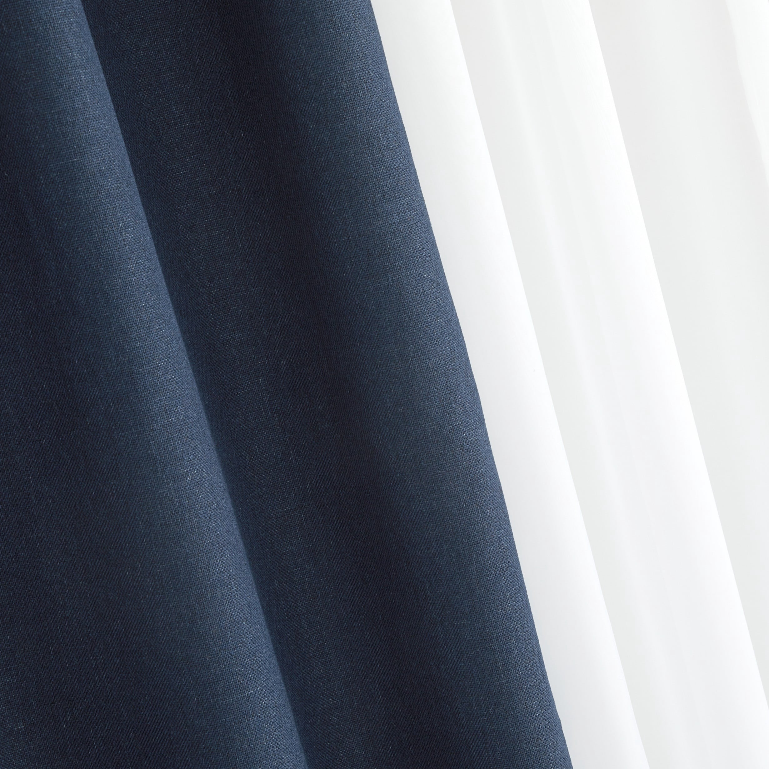 Mainstays Solid Twill Blackout Curtain Panel and Sheers, Set of 4, Blue Cove, 27.5" W x 84" L