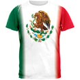 thumbnail image 1 of Cinco De Mayo - Mexican Flag All Over Adult T-Shirt, 1 of 1