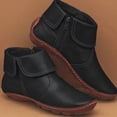 thumbnail image 1 of EGNMCR Bottines pour Femmes Bottes Décontractées Plates Rétro à Fermeture Éclair pour Femmes Fermeture Éclair Latérale Bout Rond Bottes Chaussures, 1 of 4