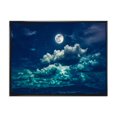 thumbnail image 1 of Designart Pleine lune dans le ciel nocturne nuageux II ART MURAL À CADRE FLOTTÉ, 1 of 4