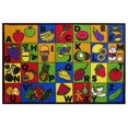 thumbnail image 1 of Fun Rugs Rectangle Multi-Colored ABC Food Nylon Kids Rug, 1 of 2