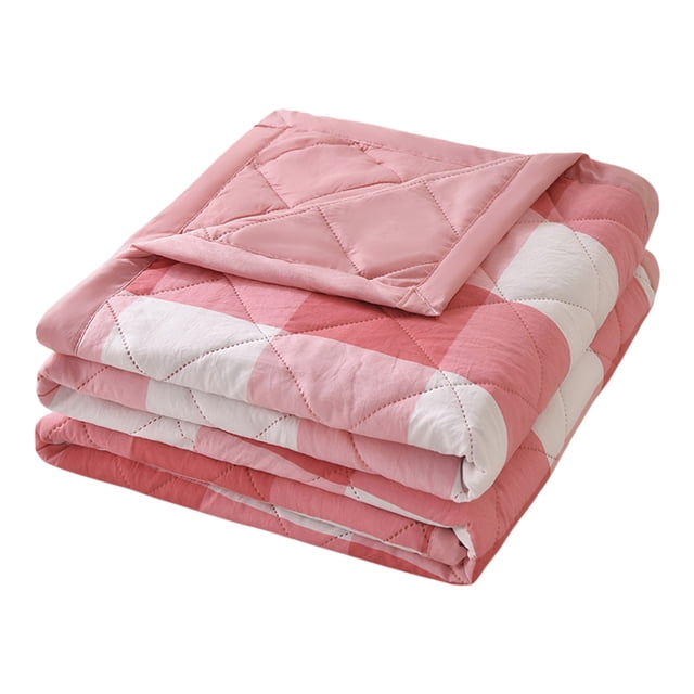 Deeceymbur Cotton Summer Quilt Washed Cool Blanket for Air Conditioning Lightweight Thin for Students Dormitory Home Use Embossed Pattern Style