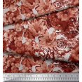 thumbnail image 2 of Soimoi Orange Rayon Fabric Stripe & Floral Decor Fabric Printed BTY 56 Inch Wide, 2 of 3