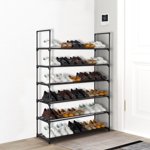 Ktaxon 6-Tier Metal Sturdy Shoe Rack Shelf Shoe Tower Stand 30- Pairs Shoe Storage Cabinet Organizer for Closet Entryway Bedroom Living Room Home, Black Finish