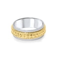 thumbnail image 2 of Alliance de Mariage Tressée Bicolore en Or Blanc et Jaune 14 K, 2 of 2