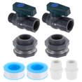 thumbnail image 1 of Uxcell 2 Set Rain Barrel Faucet Kit, 1" GHT Plastic Rain Barrel Spigot, Grey, 1 of 5