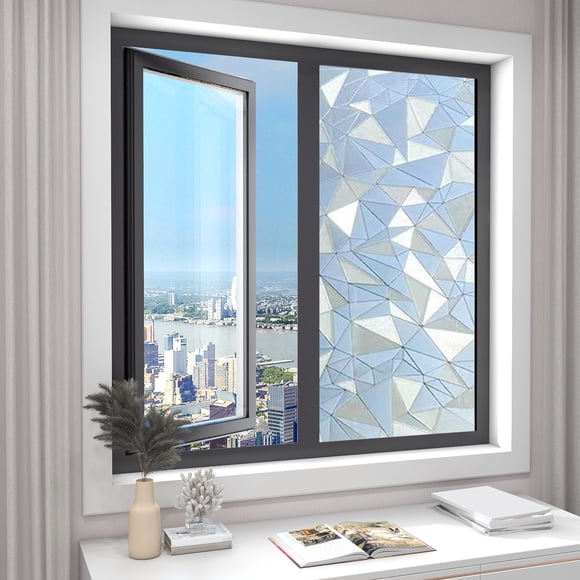 Suncoda Window Film, Bathroom Window Decorative Pvc Film - Non-Opaque Light Filtering Glass Stickers Obscuring Vision for Discretion for Stylish Yet Discrete Spaces