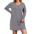 thumbnail image 2 of Ixbnca Robe pour Femme Grande Taille Col Rond Manches Courtes Robes T-Shirt Décontractées Amples Été Robe Courte, 2 of 7