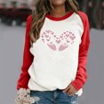 thumbnail image 2 of RKSTN Chandail en Molleton de la Saint-Valentin pour Femmes Mode Imprimé Lettre et Cœur Chandail en Molleton Manches Longues Col Rond Tops, 2 of 4