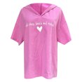 thumbnail image 4 of Mode Femme Décontractée Manches Courtes Col en V Imprimé Lettre T-Shirt Blouse, 4 of 5