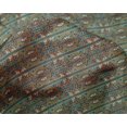 thumbnail image 4 of oneOone Silk Tabby Fabric Stripe|Leaves & Floral Block Printed Fabric 1 Yard 42 Inch Wide, 4 of 4