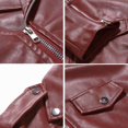 thumbnail image 3 of Weiqiqre Oversized Leather Jacket Men Lambskin Leather Fall Jacket for Men Fashion Plus Size Outfits,Size 4XL, 3 of 4