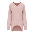 thumbnail image 4 of MeetoTime Women's Long Sleeve Tops Fall Casual Textured V-Neck Oversized Pullover Sweatshirt, 4 of 7
