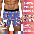 thumbnail image 2 of KHONTS Customized Men's Boxers - Personalized Gifts for Boyfriend - Custom Underwear Blue L, 2 of 8