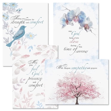 Current Sympathy Comfort Faith Cards with Scripture - Set of 8, 5" x 7", Religious Sympathy Cards