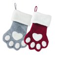 thumbnail image 2 of Bas de Noël Motif Patte d'Animal Bas de Cheminée Suspendus pour Décoration de Noël, Gris, 2 of 4