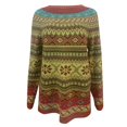 thumbnail image 3 of TJAZFJPA Chandails Rouges pour Femmes Chandail en Tricot Ample à Blocs de Couleur à Col Rond Tendance Confortable Haut Chandails Surdimensionnés pour Femmes Grande Taille Col en V Chandails d'Automne pour Femmes 2024 Motif Citrouille, 3 of 3