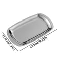thumbnail image 3 of WIFKLSIIPG Barbecue Plate Rectangular Sizzling Platter Plate Stainless Steel Stainless Steel Dinner Plate Pasta Plate Western Food Plate Stainless Steel Food Plate Kitchen Plate Re Usable, 3 of 8