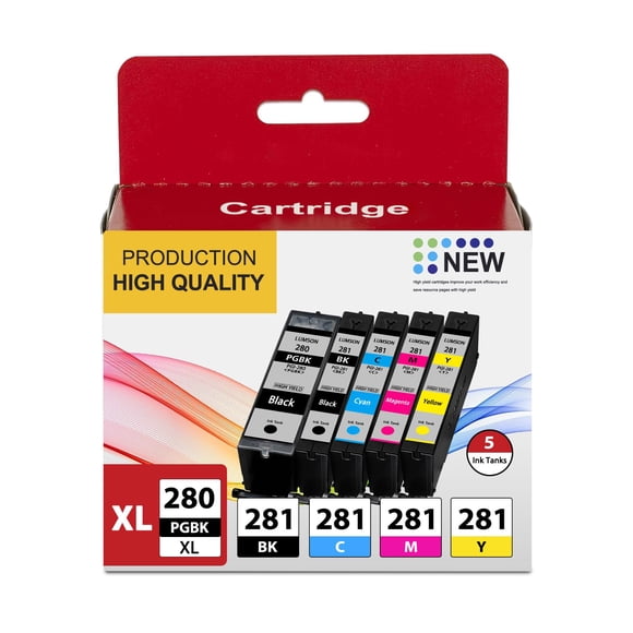 PGI-280XL/CLI-281XL Compatible Ink Cartridge Replacement for Canon Ink 280 and 281 Cartridge TR7520 TR8520 TR8500 TR8600 TR8620 TS6120 TS622